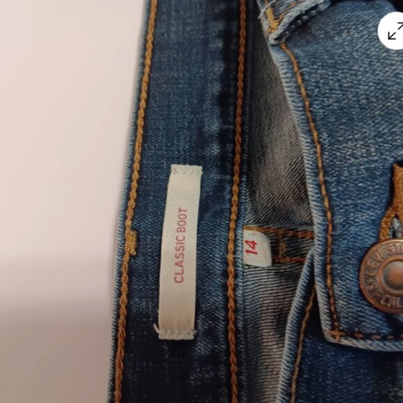Levi's Classic Boot Cut Jeans Womens 14 Stretch Blue Denim 5 Pocket Style B24 - Picture 9 of 12